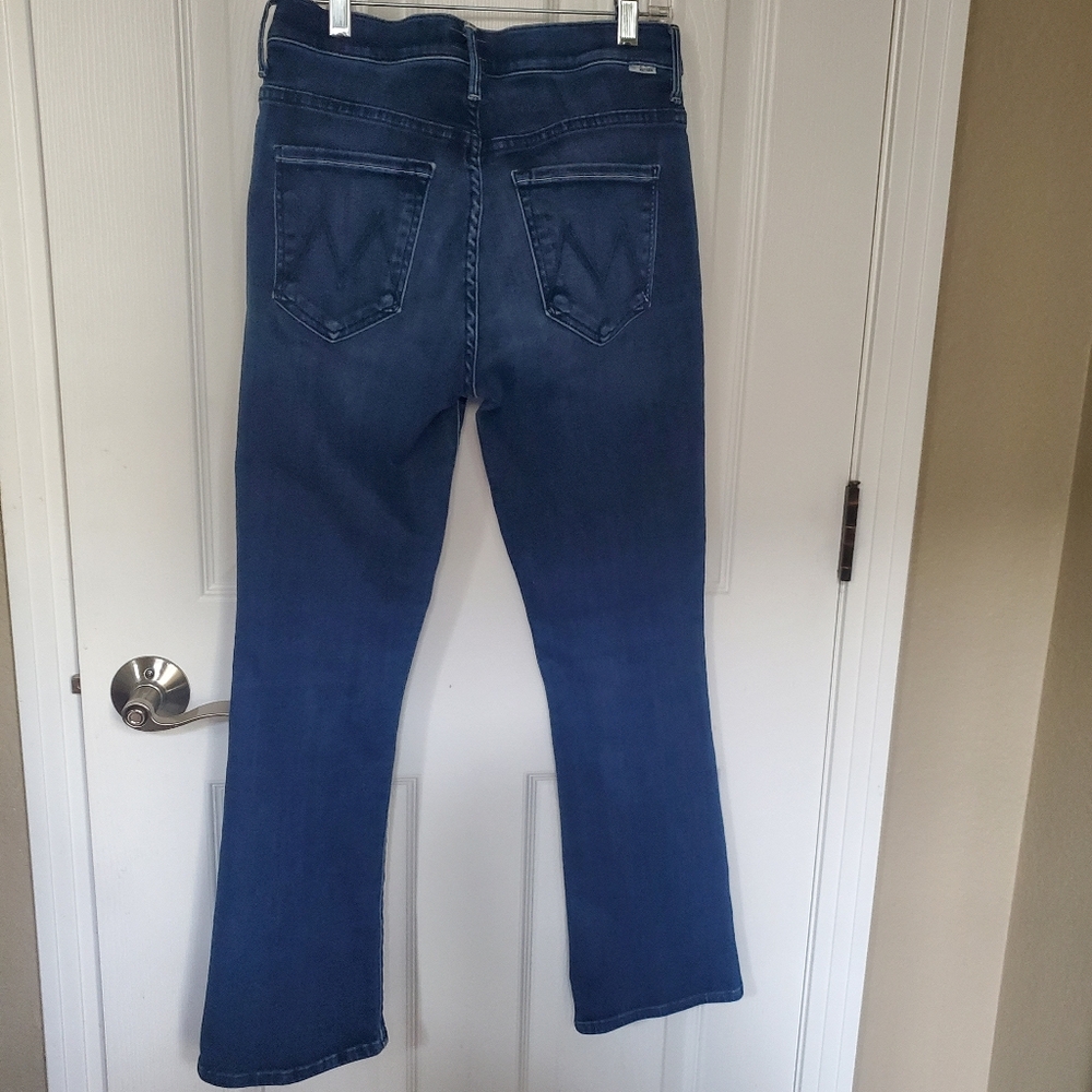 Mother Insider Ankle Dark Wash Blue Bootcut Jeans - Picture 4 of 12